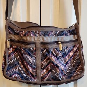 Lesportsac Chevron Multi-Color Shoulder Bag Expandable